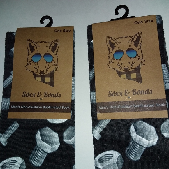 2/$10 Set of Nuts & Bolts Socks - Picture 3 of 7